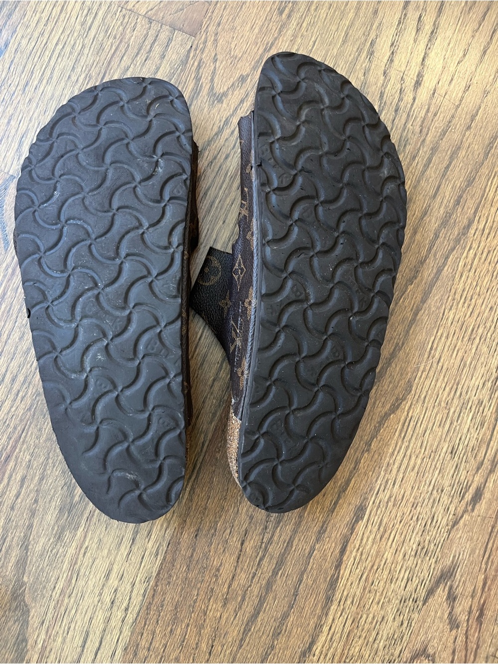 Louis Vuitton Birkenstock Monogram Double-Buckle Slide Sandals Sz 42 - Picture 10 of 11